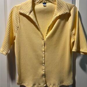 Old Navy Light Yellow Ribbed Top